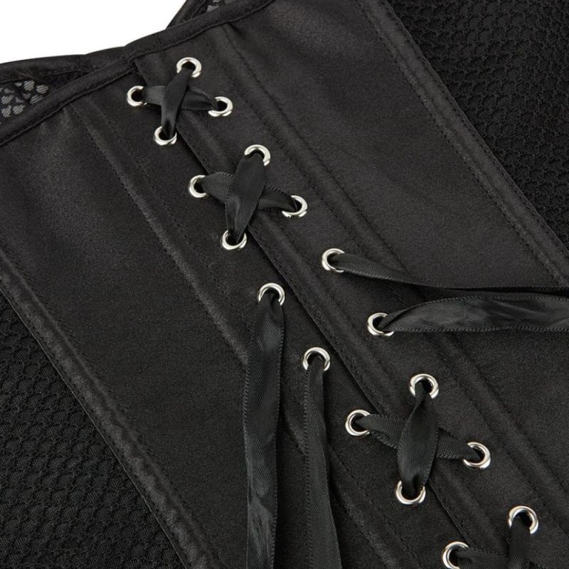Корсет із сітки Star Night Grid Corset з гачками та шнурівкою, чорний, L (без коробки) вид 8
