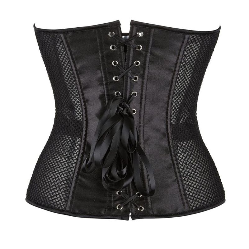 Корсет из сетки Star Night Grid Corset с крючками и шнуровкой, черный, L (без коробки) вид 7