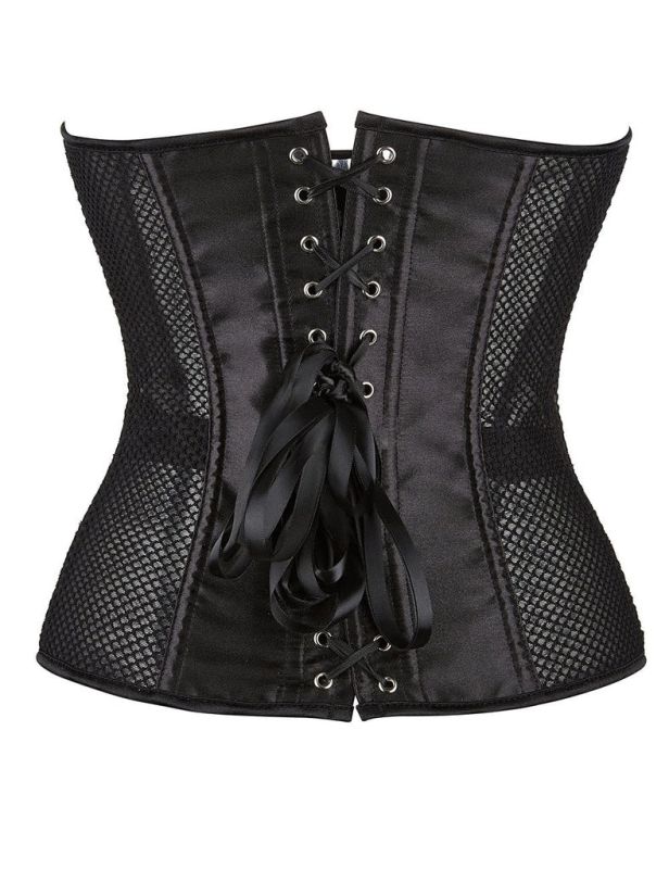 Корсет из сетки Star Night с крючками и шнуровкой, черный, S (без коробки) вид 8