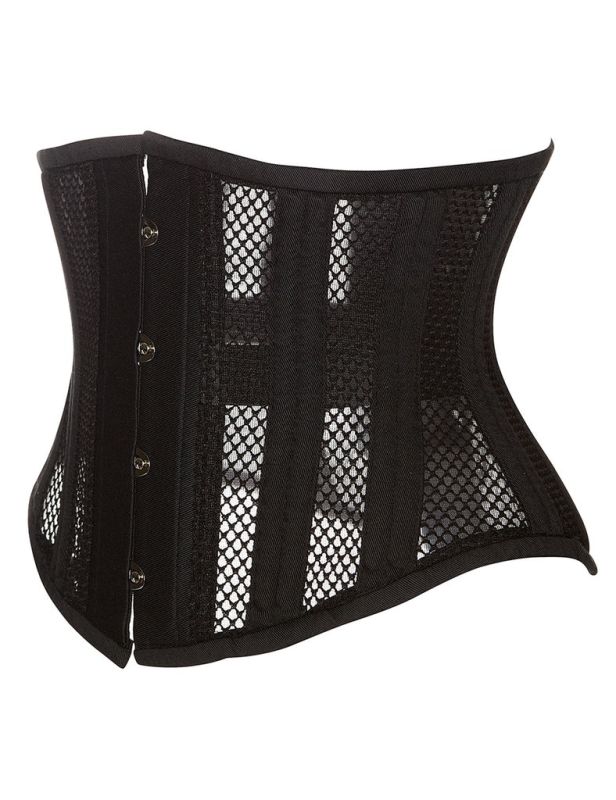 Корсет из сетки Star Night Steel Bones Bones Grid Corsets с крючками и шнуровкой, черный, S (без коробки) вид 7