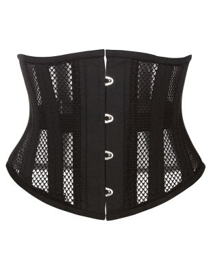Корсет из сетки Star Night Steel Bones Bones Grid Corsets с крючками и шнуровкой, черный, S (без коробки)