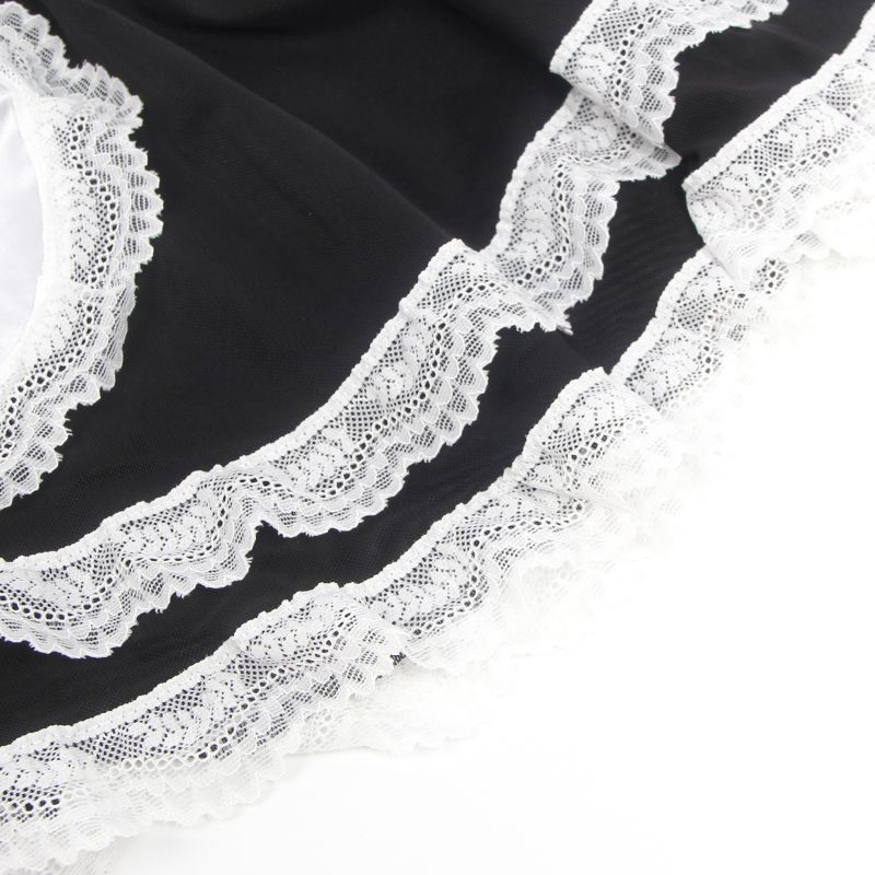 Костюм покоївки Star Night боді, міні спідниця з мереживом, обруч, чорний-білий, M вид 8