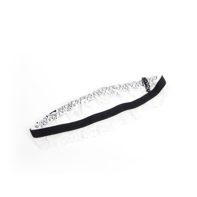 Костюм покоївки Star Night боді, спідниця міні з мереживом, обруч, чорний-білий, S вид 15