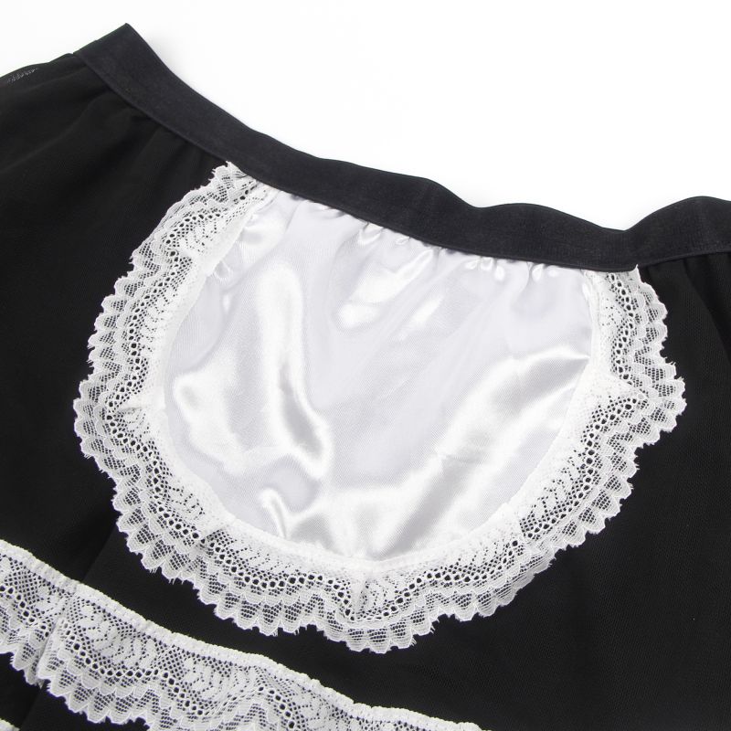 Костюм покоївки Star Night боді, спідниця міні з мереживом, обруч, чорний-білий, S вид 8