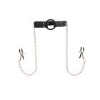 Кляп с кольцом и зажимами для сосков Chisa BEHAVE! Luxury Fetish черный вид 3