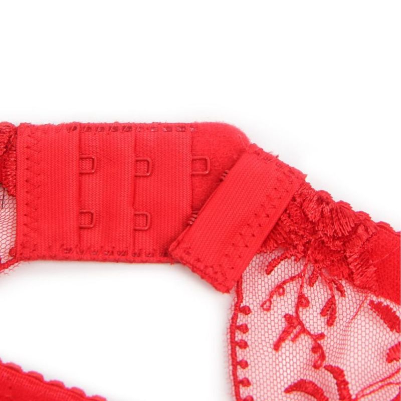 Червоний сексуальний мережива з вишивкою пояс для панчіх Star Night і трусики, XL (без коробки) вид 7
