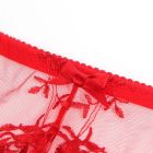 Красный сексуальный кружева с вышивкой пояс для чулок и трусики, L (без коробки) вид 7