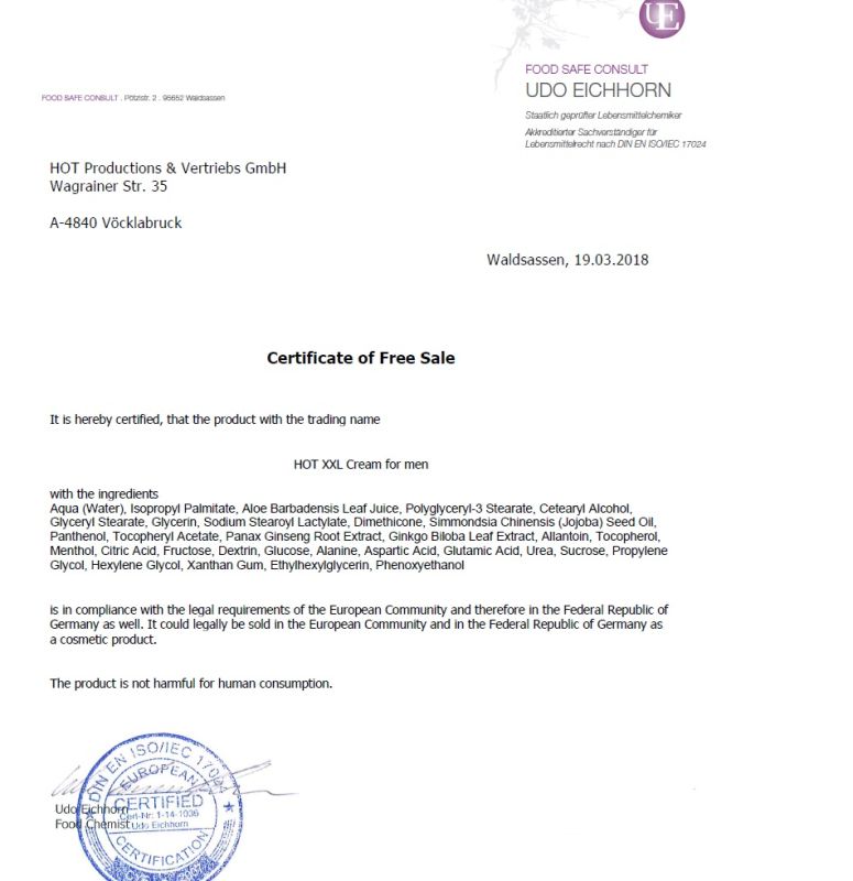 Крем, увеличивающий объём для мужчин Hot XXL, 50 мл вид 4