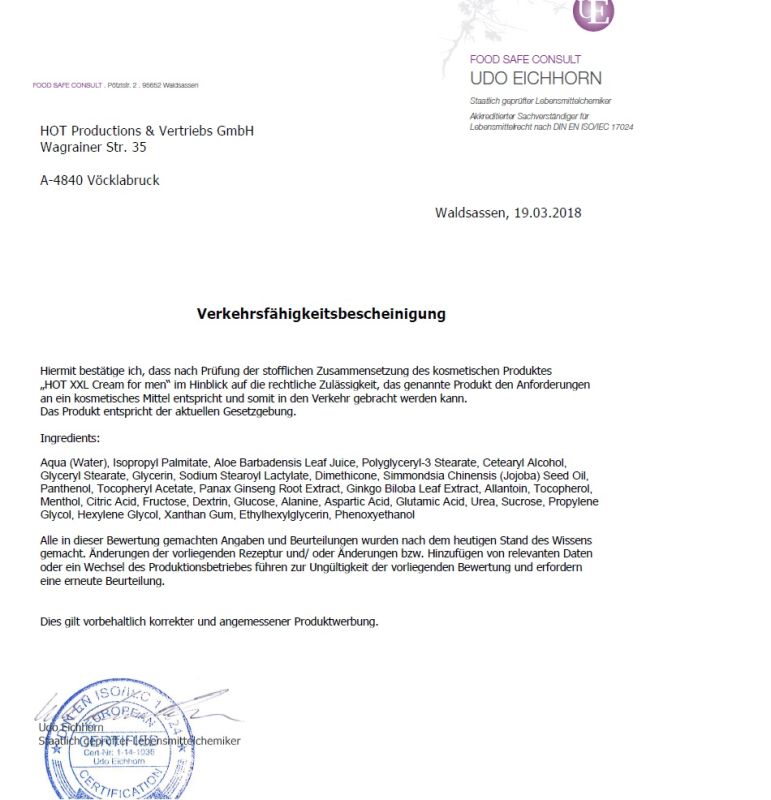 Крем, увеличивающий объём для мужчин Hot XXL, 50 мл вид 5