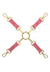 Крестовидный фиксатор для бондажа Taboom Malibu Hogtie с карабинами и кольцом, розовый вид 5