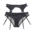 Кружевный набор Star Night трусики и пояс для чулок, черный вид 5