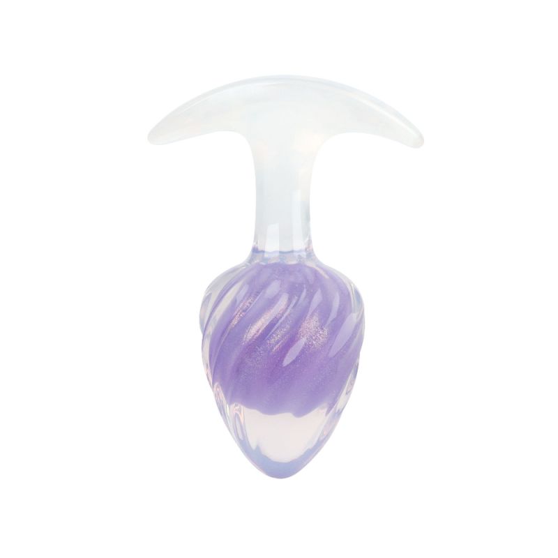 Люмінесцентна анальна пробка UNIVIBE, силіконова з кулькою всередині, фіолетова, 9.5 х 3.9 см вид 9