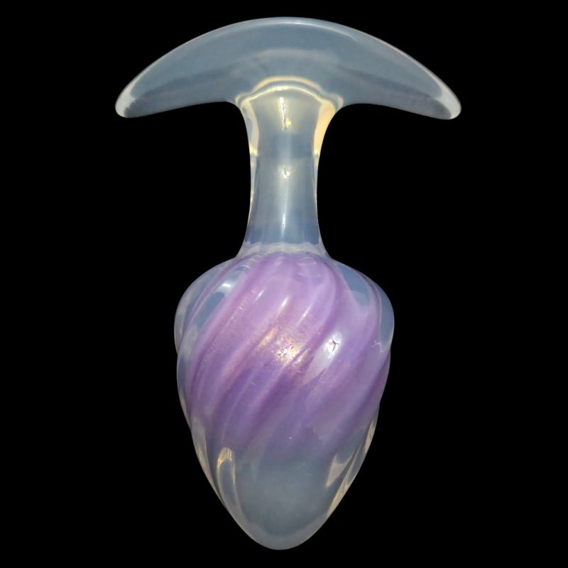 Люмінесцентна анальна пробка UNIVIBE, силіконова з кулькою всередині, фіолетова, 9.5 х 3.9 см вид 17