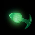 Люмінесцентна анальна пробка UNIVIBE, силіконова з кулькою всередині, фіолетова, 9.5 х 3.9 см вид 4