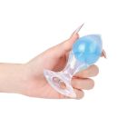 Люмінесцентна анальна пробка UNIVIBE, силіконова з кулькою всередині, блакитна, 9.6 х 4 см вид 18