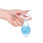 Люминесцентная анальная пробка UNIVIBE, силиконовая с шариком внутри, голубая, 9.6 х 4 см вид 17