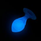 Люмінесцентна анальна пробка UNIVIBE, силіконова з кулькою всередині, блакитна, 9.6 х 4 см вид 3