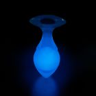 Люминесцентная анальная пробка UNIVIBE, силиконовая с шариком внутри, голубая, 9.6 х 4 см вид 2