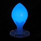 Люминесцентная анальная пробка UNIVIBE, силиконовая с шариком внутри, голубая, 9.6 х 4 см вид 8