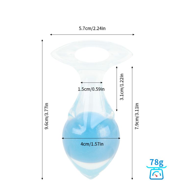 Люмінесцентна анальна пробка UNIVIBE, силіконова з кулькою всередині, блакитна, 9.6 х 4 см вид 20