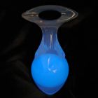 Люминесцентная анальная пробка UNIVIBE, силиконовая с шариком внутри, голубая, 9.6 х 4 см вид 7