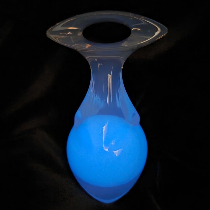 Люмінесцентна анальна пробка UNIVIBE, силіконова з кулькою всередині, блакитна, 9.6 х 4 см вид 7