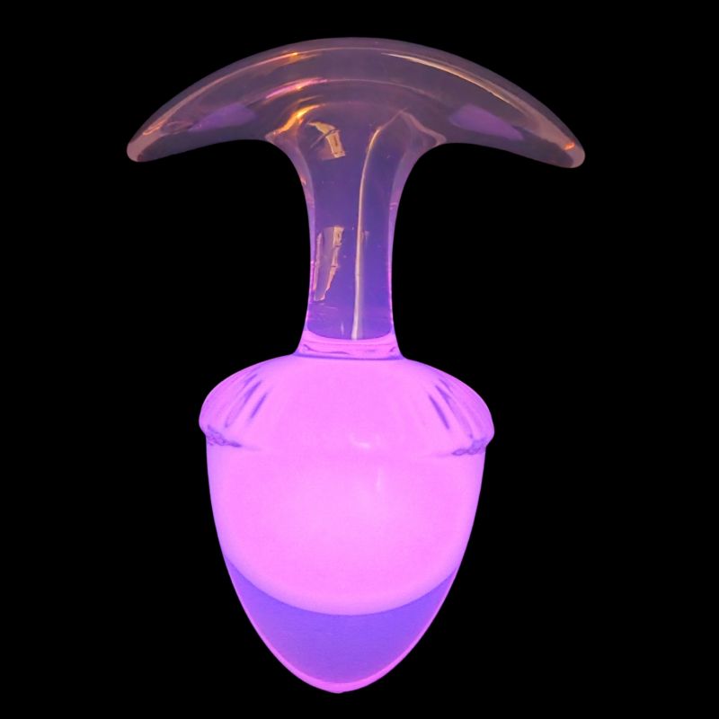 Люминесцентная анальная пробка UNIVIBE, силиконовая с шариком внутри, розовая, 9.4 х 4.2 см вид 5