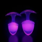 Люмінесцентна анальна пробка UNIVIBE, силіконова з кулькою всередині, рожева, 9.4 х 4.2 см вид 6