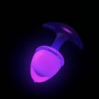 Люминесцентная анальная пробка UNIVIBE, силиконовая с шариком внутри, розовая, 9.4 х 4.2 см вид 3