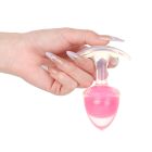 Люмінесцентна анальна пробка UNIVIBE, силіконова з кулькою всередині, рожева, 9.4 х 4.2 см вид 14