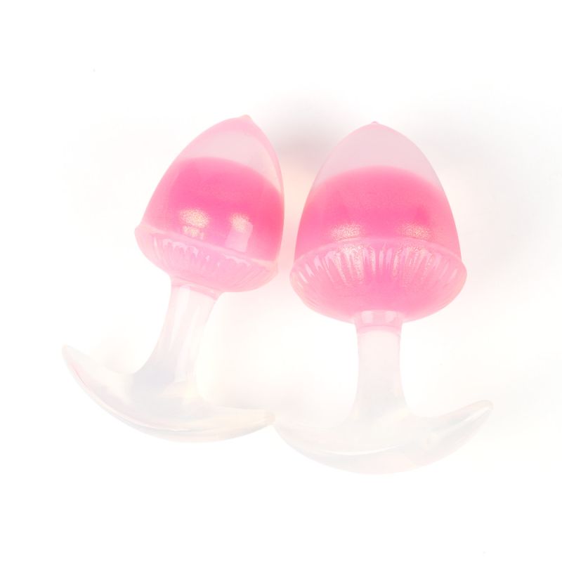 Люмінесцентна анальна пробка UNIVIBE, силіконова з кулькою всередині, рожева, 9.4 х 4.2 см вид 13