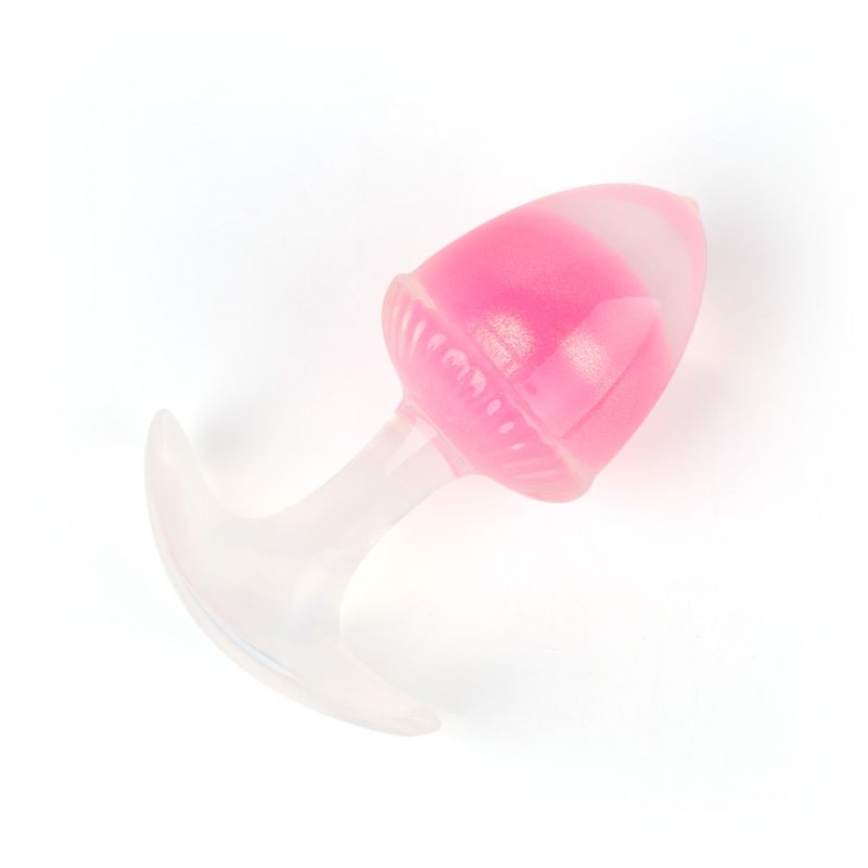 Люминесцентная анальная пробка UNIVIBE, силиконовая с шариком внутри, розовая, 9.4 х 4.2 см вид 12