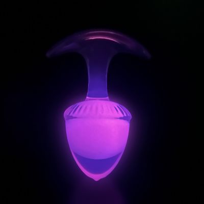 Люминесцентная анальная пробка UNIVIBE, силиконовая с шариком внутри, розовая, 9.4 х 4.2 см