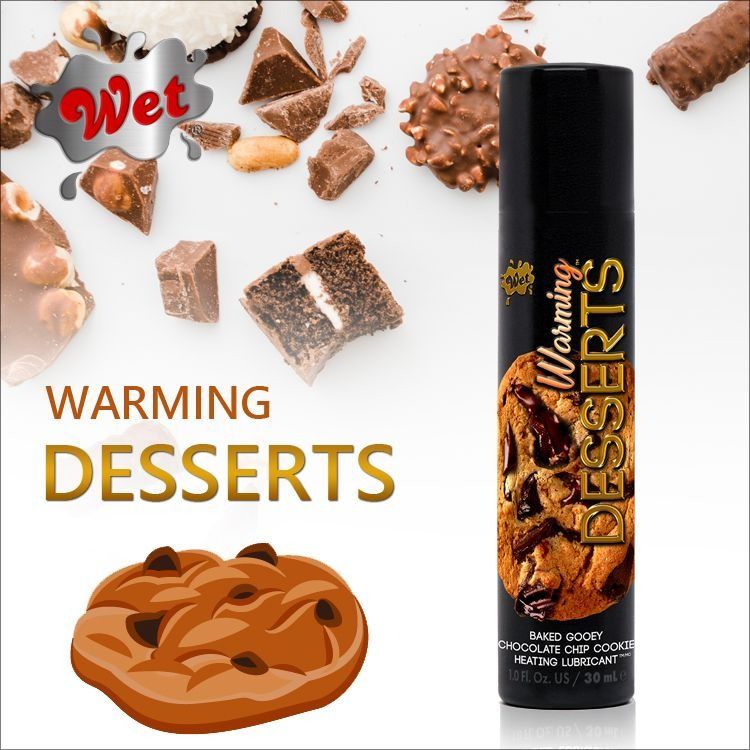 Съедобный лубрикант 4 в 1 WET Warming Desserts со вкусом печенья с шоколадной крошкой, 30 мл вид 4
