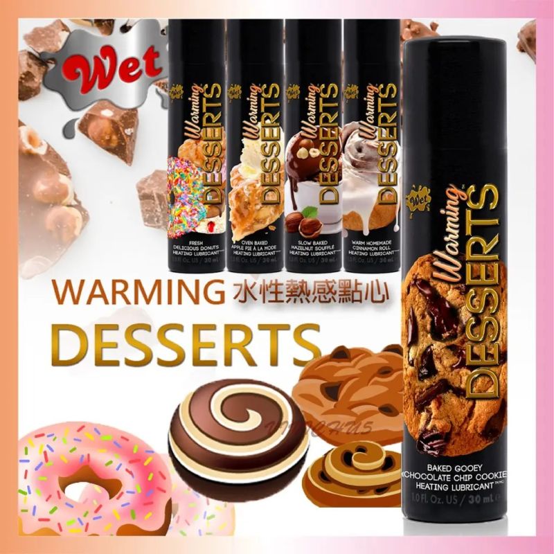 Съедобный лубрикант 4 в 1 WET Warming Desserts со вкусом печенья с шоколадной крошкой, 30 мл вид 5