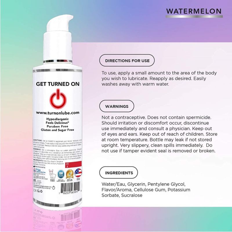 Оральный лубрикант со вкусом арбуза Wet Turn On, на водной основе, 118 мл вид 6