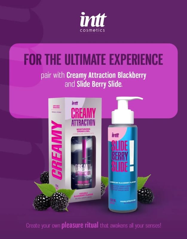 Съедобный лубрикант с ароматом ежевики Intt SLIDE BERRY SLIDE! на водной основе, 100 мл вид 5