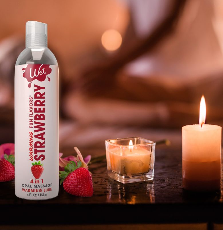 Лубрикант зі смаком полуниці Wet Strawberry зі зігріваючим ефектом, 118 мл вид 3
