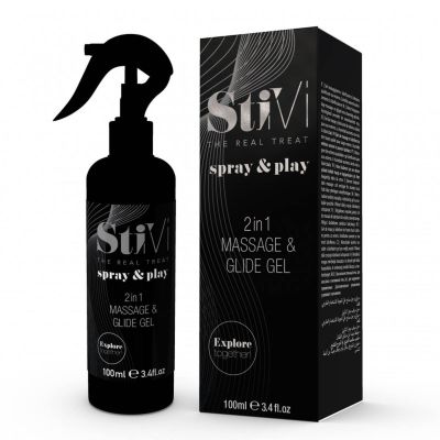 Лубрикант и массажный гель HOT StiVi Spray&Play 2в1, 100 мл
