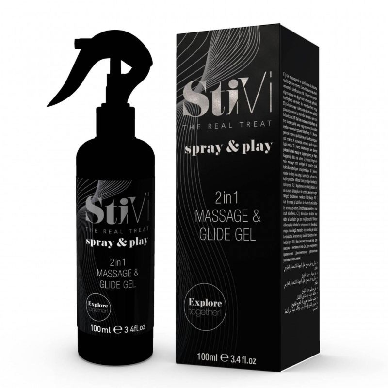 Лубрикант та масажний гель HOT StiVi Spray&Play 2в1, 100 мл вид 2