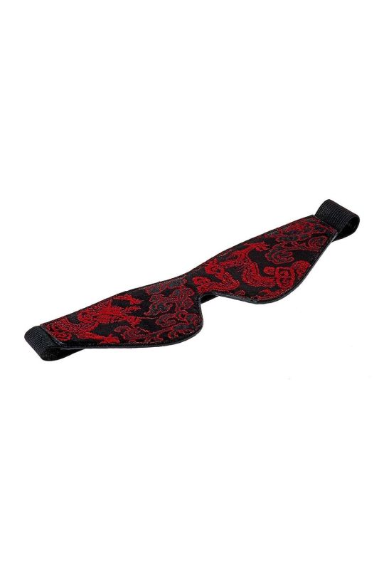 Маска на очі чорна Dream Тoys Blaze Deluxe Blindfold з червоним візерунком у вигляді вишивки вид 4