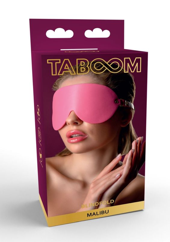 Маска на очі Taboom Malibu, з веганської шкіри, рожевий вид 2