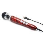 Масажер-мікрофон Doxy Die Cast 3R Wand Vibrator Rose Pattern, червоний, з трояндами вид 3