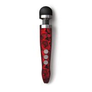 Масажер-мікрофон Doxy Die Cast 3R Wand Vibrator Rose Pattern, червоний, з трояндами