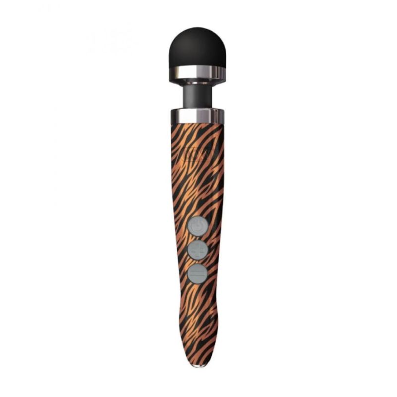 Массажер-микрофон Doxy Die Cast 3R Wand Vibrator Tiger, тигровый вид 2