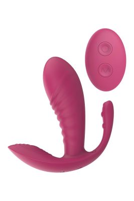 Массажер-вибратор рельефный Dream Toys Essentials с тройной стимуляцией, красный