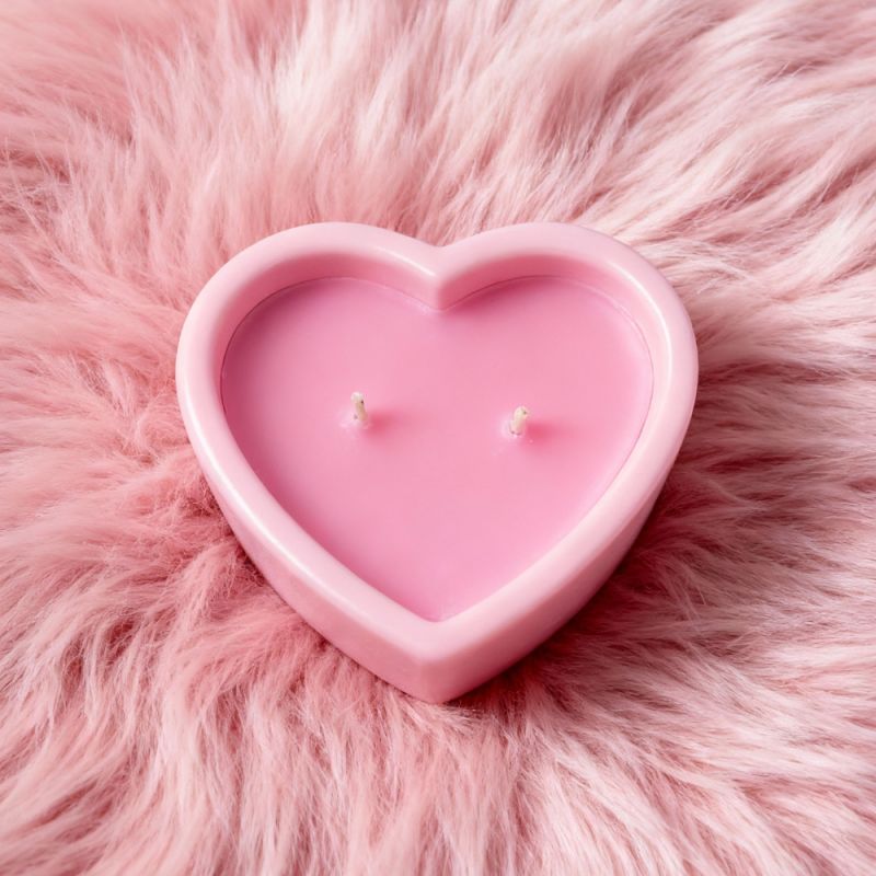 Массажная свеча с ароматом черники Candy Blueberry в форме сердца, 70 мл вид 4