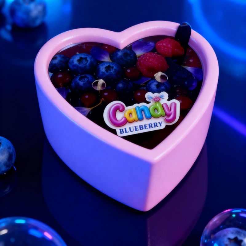 Масажна свічка з ароматом чорниці Candy Blueberry у формі серця, 70 мл вид 5