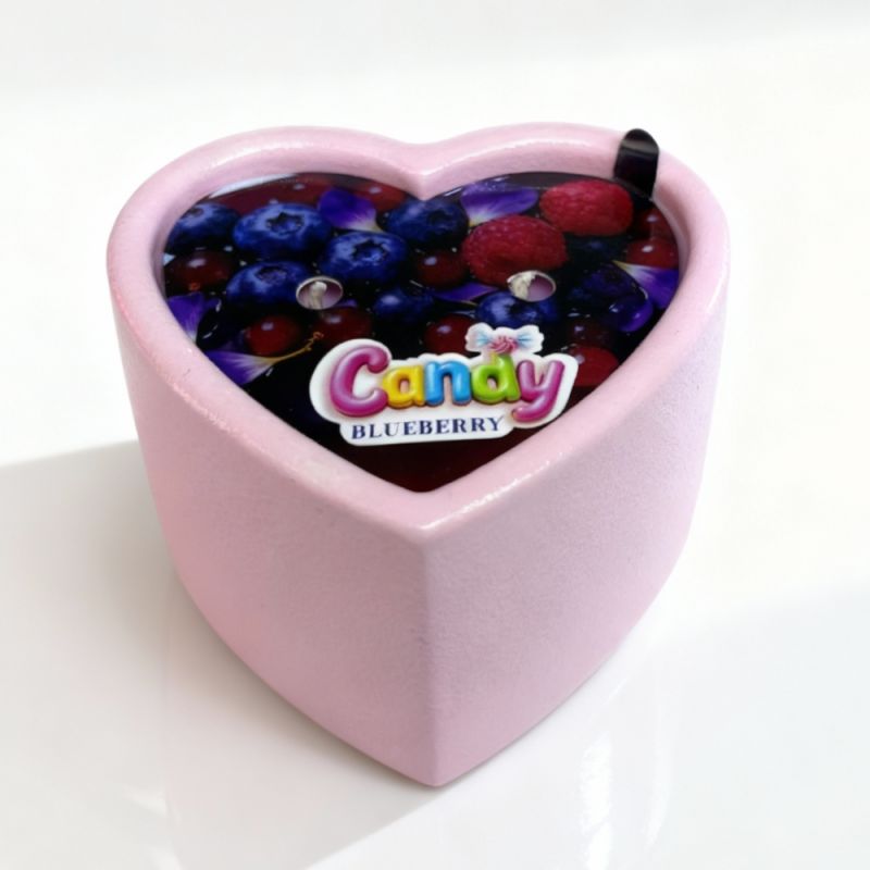 Масажна свічка з ароматом чорниці Candy Blueberry у формі серця, 70 мл вид 15