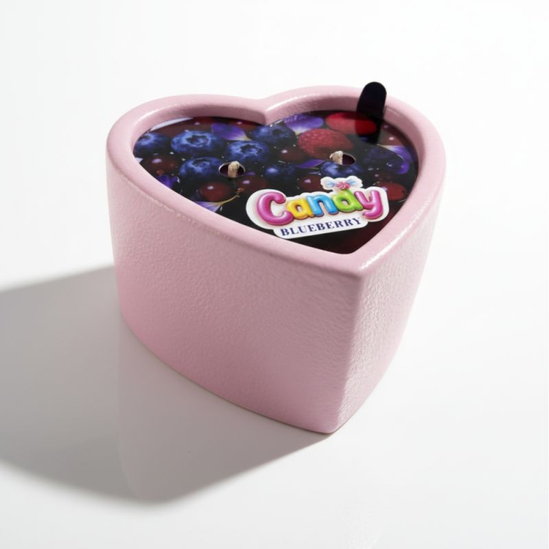 Массажная свеча с ароматом черники Candy Blueberry в форме сердца, 70 мл вид 14